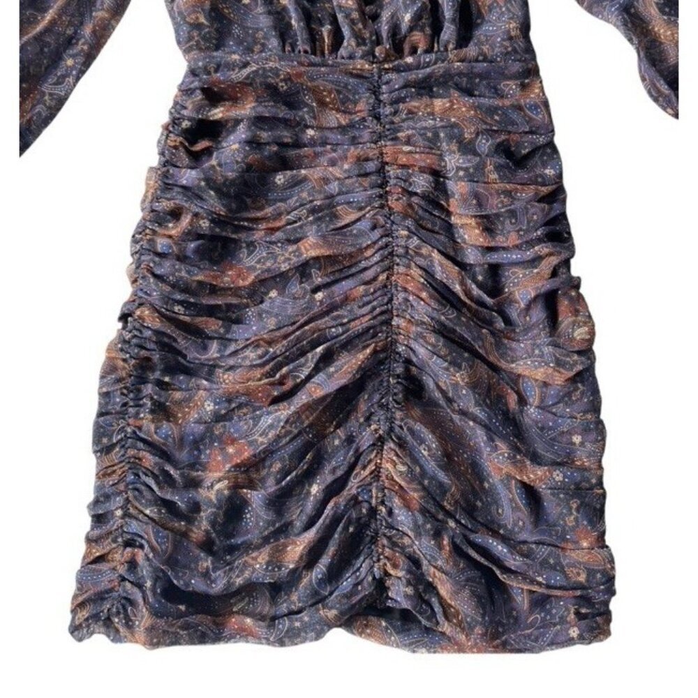 Veronica Beard Woman's Sz 2 Kerri Printed Silk Dress Black Blue Floral Print NWT - Picture 10 of 13
